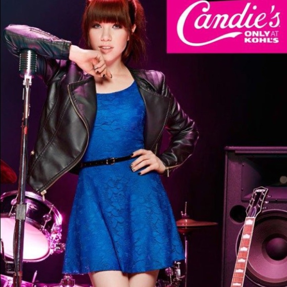 Candies Blue Lace Open Back Dress